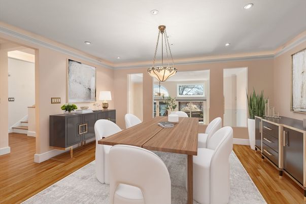 Home Office, Interior, Pendant Lights, Recessed Lighting, Wood Texture Flooring