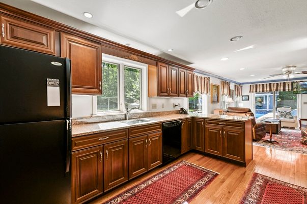 Interior, Kitchen, Recessed Lighting, Wood Texture Flooring
