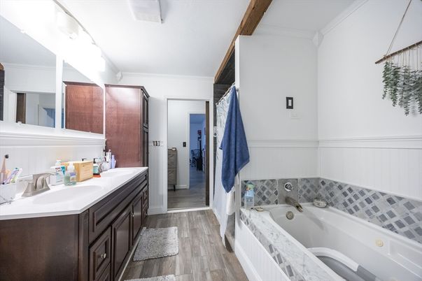Bathroom, Interior, Wood Texture Flooring
