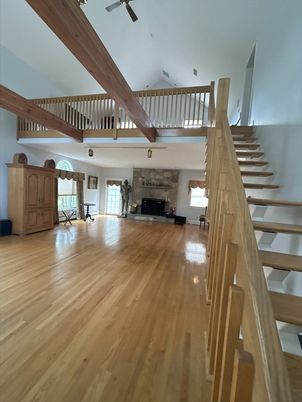 Fireplace, Interior, Wooden Beams, Wood Texture Flooring