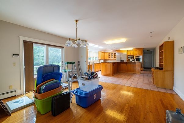 Chandelier, Interior, Kitchen, Wood Texture Flooring