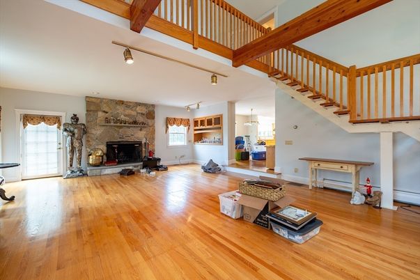 Fireplace, Interior, Wood Texture Flooring