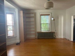 Empty room, Interior, Pendant Lights, Wood Texture Flooring