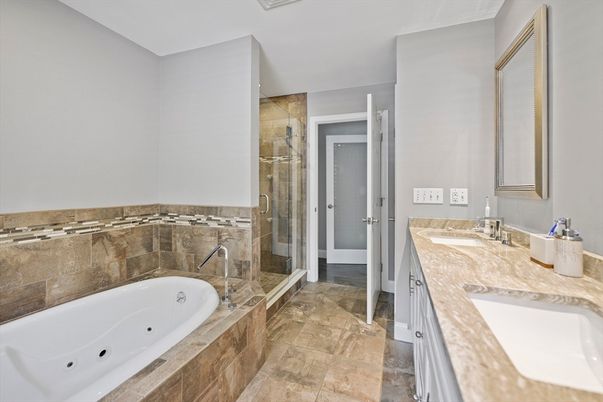 Bathroom, Dual Sink Vanities, Glass Shower, Interior