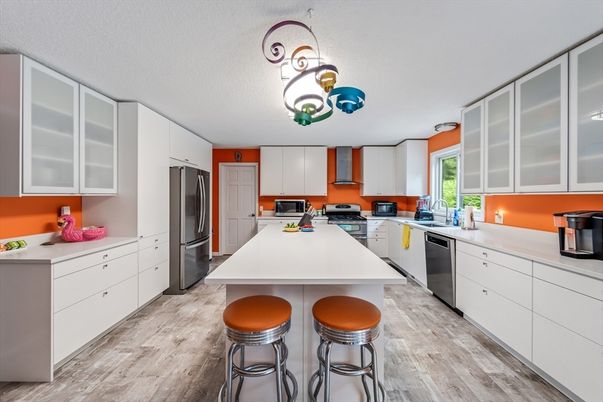Interior, Kitchen, Stainless Steel Appliances, Wood Texture Flooring