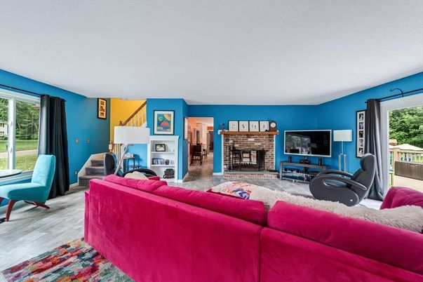 Fireplace, Interior, Living room, Wood Texture Flooring