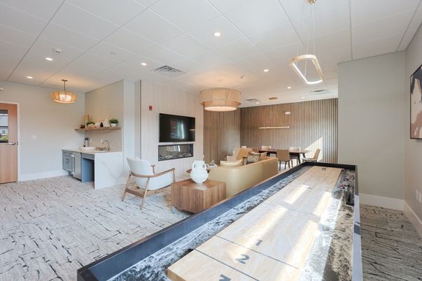 Dining room, Fireplace, Interior, Living room, Pendant Lights, Recessed Lighting