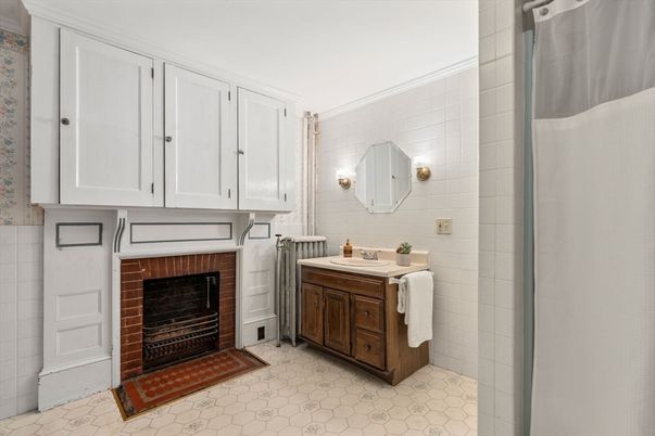 Bathroom, Fireplace, Interior