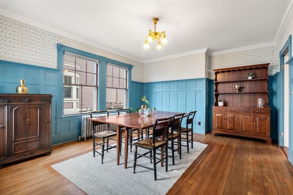Dining room, Interior, Wood Texture Flooring