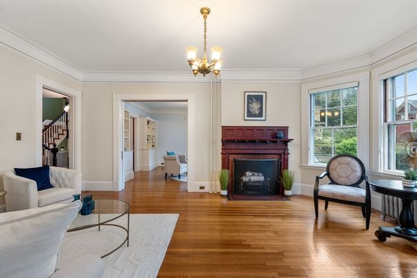 Chandelier, Fireplace, Interior, Living room, Wood Texture Flooring