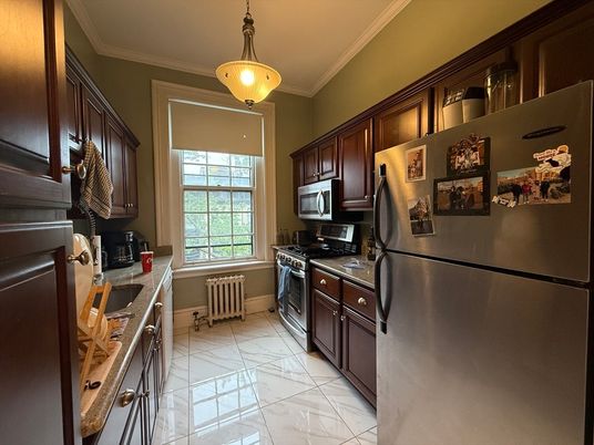 Interior, Kitchen, Marble, Pendant Lights