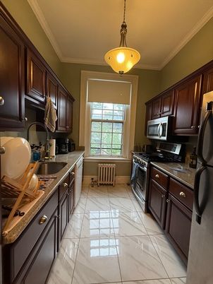 Interior, Kitchen, Marble, Pendant Lights