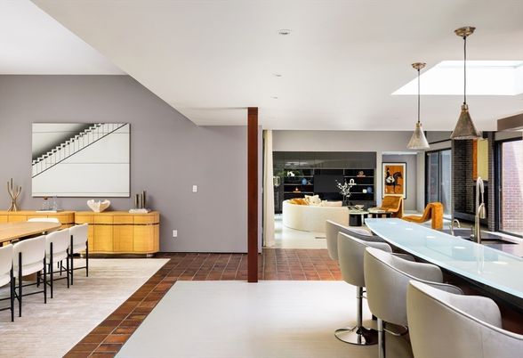 Dining room, Interior, Living room, Pendant Lights, Recessed Lighting