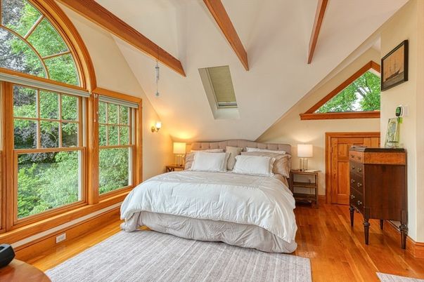 Bedroom, Interior, Wooden Beams, Wood Texture Flooring