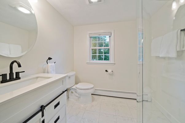 Bathroom, Glass Shower, Interior, Marble