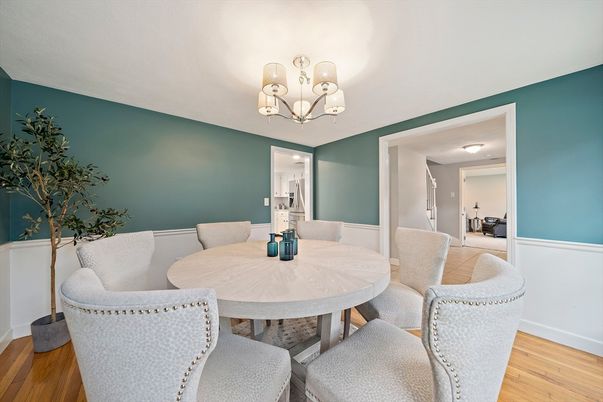 Chandelier, Dining room, Interior, Wood Texture Flooring