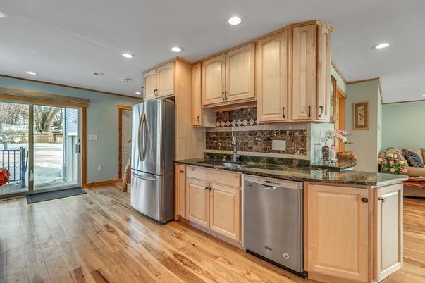 Interior, Kitchen, Recessed Lighting, Wood Texture Flooring