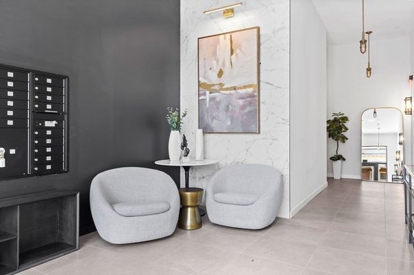 Interior, Marble Walls, Pendant Lights