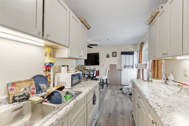 Interior, Kitchen, Wood Texture Flooring