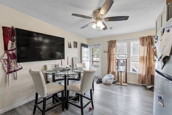 Dining room, Interior, Wood Texture Flooring