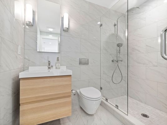 Bathroom, Glass Shower, Interior, Marble, Marble Walls