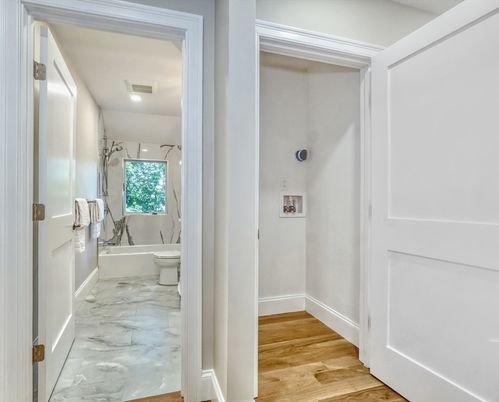 Bathroom, Interior, Marble, Marble Walls, Wood Texture Flooring