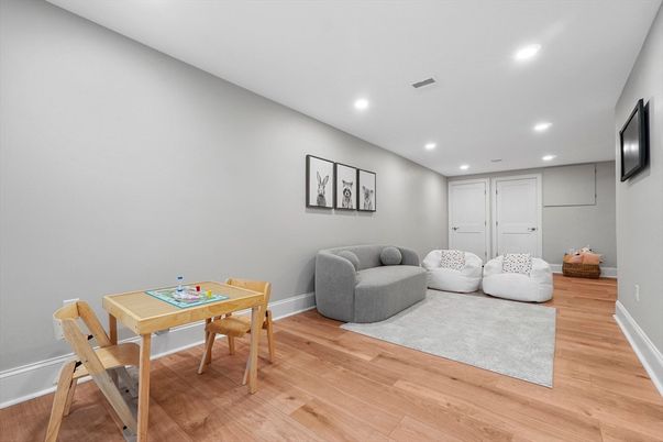 Game Room, Interior, Recessed Lighting, Wood Texture Flooring