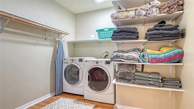 Interior, Washer, Wood Texture Flooring