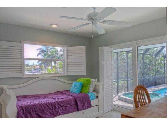 Bedroom, Interior, Pool, Recessed Lighting, Sun Room