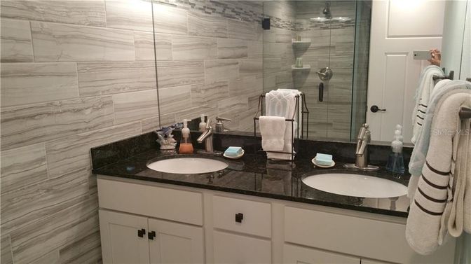 Bathroom, Dual Sink Vanities, Glass Shower, Interior