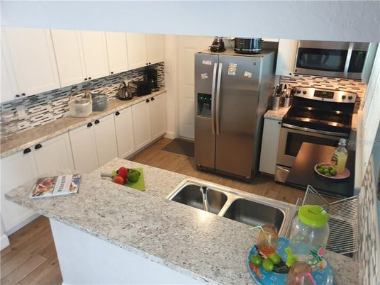 Interior, Kitchen, Stainless Steel Appliances, Wood Texture Flooring