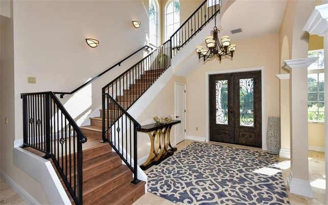 Chandelier, Interior, Wood Texture Flooring