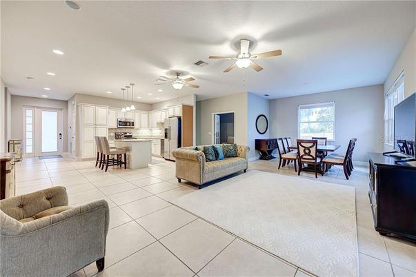 Dining room, Interior, Kitchen, Living room, Pendant Lights, Recessed Lighting, Stainless Steel Appliances