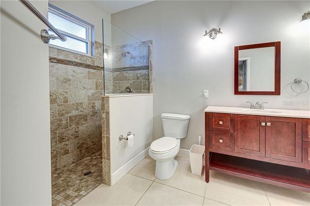 Bathroom, Glass Shower, Interior, Stone Walls