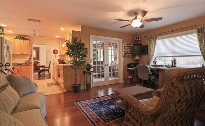 Home Office, Interior, Kitchen, Recessed Lighting, Wood Texture Flooring
