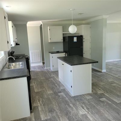 Interior, Kitchen, Pendant Lights, Wood Texture Flooring
