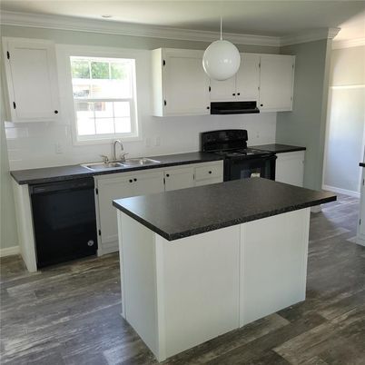Interior, Kitchen, Pendant Lights, Wood Texture Flooring