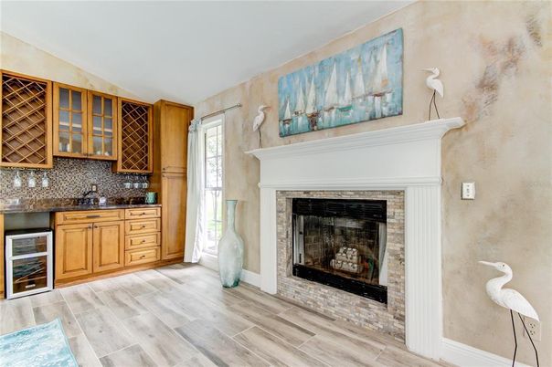 Fireplace, Interior, Wood Texture Flooring