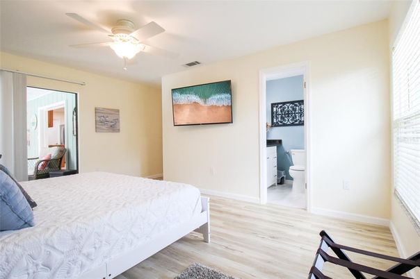 Interior, Bedroom, Wood Texture Flooring, Home Office