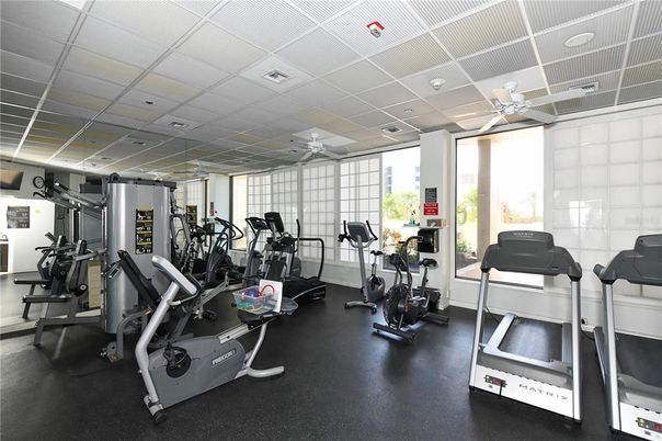 Fitness Equipment, Gym, Interior, Recessed Lighting