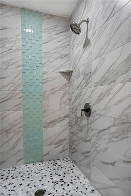 Bathroom, Glass Shower, Interior, Marble Walls