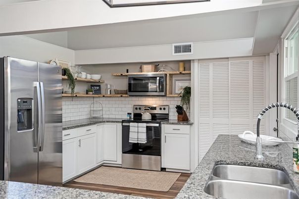 Interior, Kitchen, Stainless Steel Appliances, Wood Texture Flooring