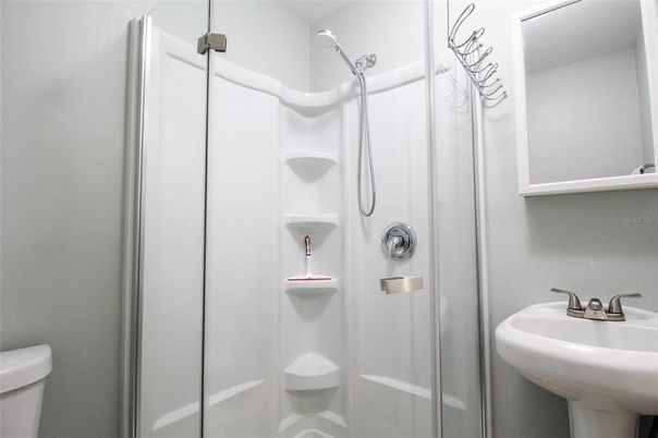 Interior, Bathroom, Glass Shower, Ceramic Tile