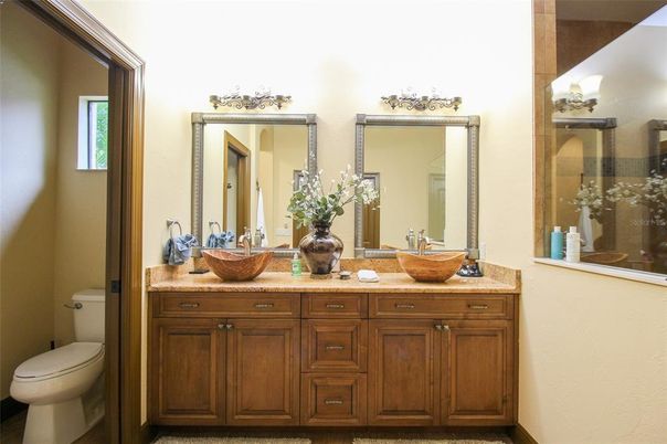 Interior, Bathroom, Glass Shower, Ceramic Tile, Dual Sink Vanities