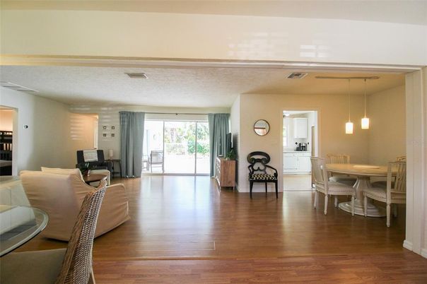 Interior, Wood Texture Flooring, Living room, Dining room, Pendant Lights
