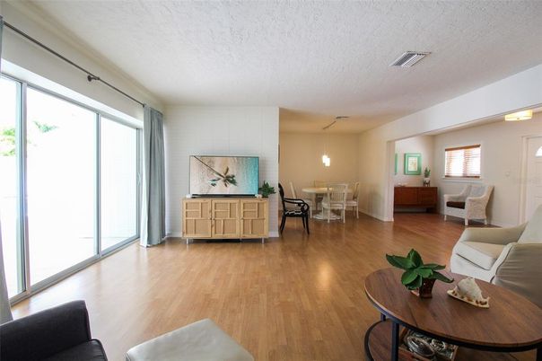 Interior, Wood Texture Flooring, Living room, Dining room, Pendant Lights