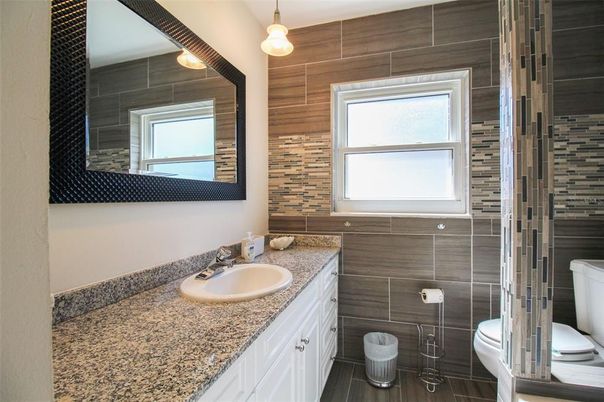 Interior, Bathroom, Glass Shower, Ceramic Tile, Wooden Walls, Pendant Lights