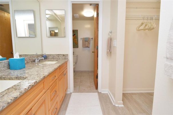Bathroom, Dual Sink Vanities, Interior, Wood Texture Flooring