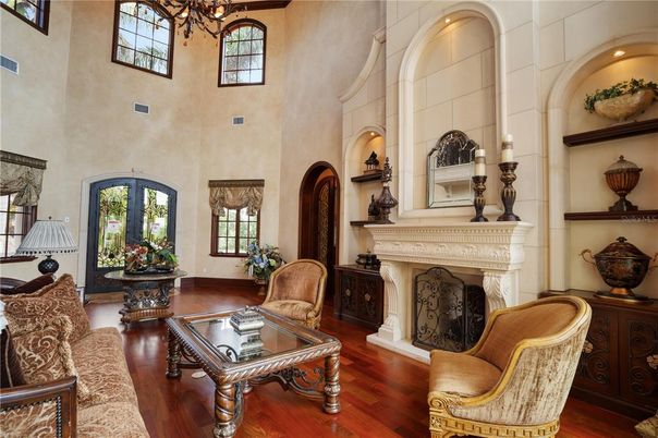 Chandelier, Fireplace, Interior, Living room, Wood Texture Flooring