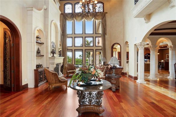 Chandelier, Fireplace, Interior, Living room, Wood Texture Flooring